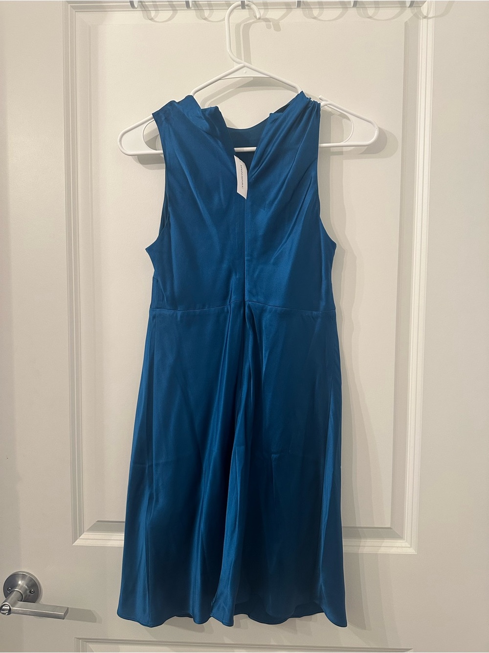 Banana Republic Alana Silk Mini Dress Blue Size 0P NWT RT $200 - Picture 3 of 4